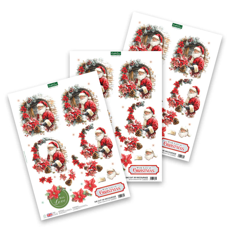 Katy Sue - Die Cut Decoupage – Santa's Seasonal Visit (1/sheet)
