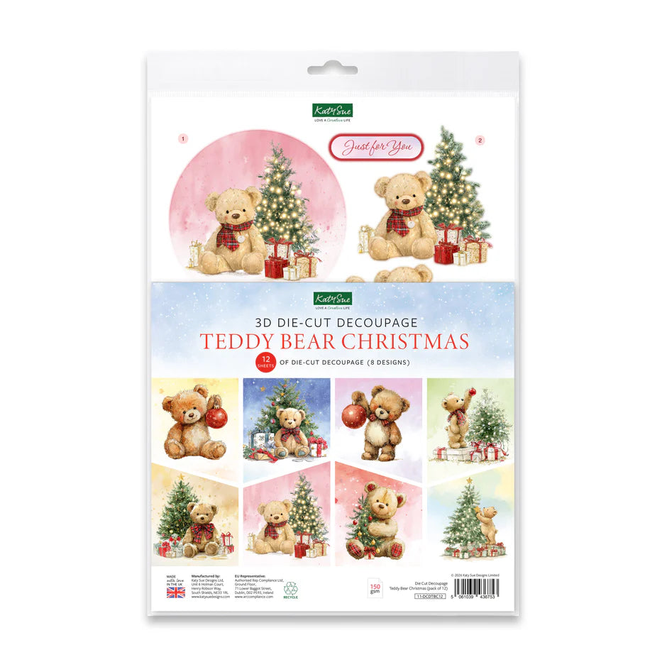 Katy Sue - Teddy Bear Christmas ( 4/pack)