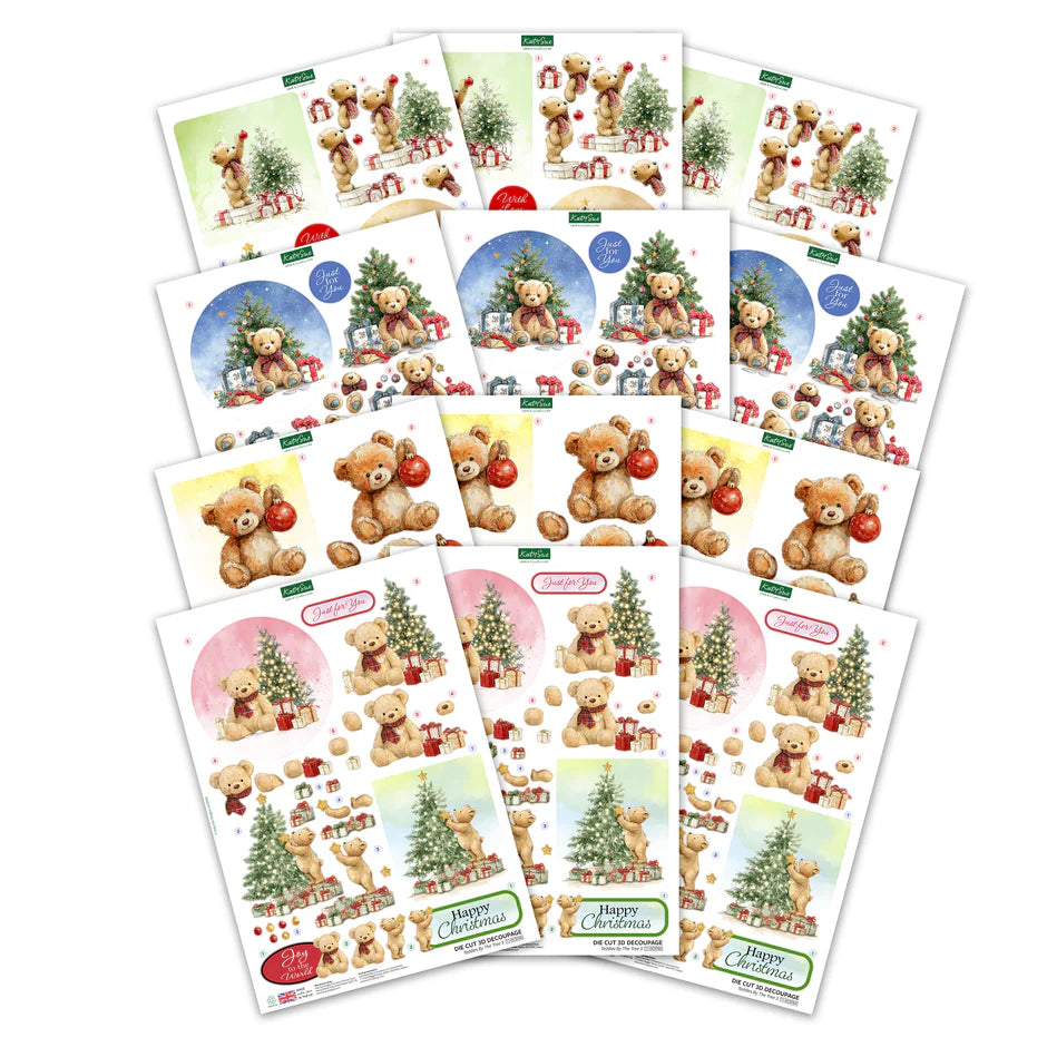 Katy Sue - Teddy Bear Christmas ( 4/pack)