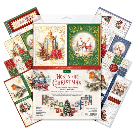 Katy Sue - Nostalgic Christmas Foiled Paper Craft Toppers & Sentiments (4/sheets)(2026)