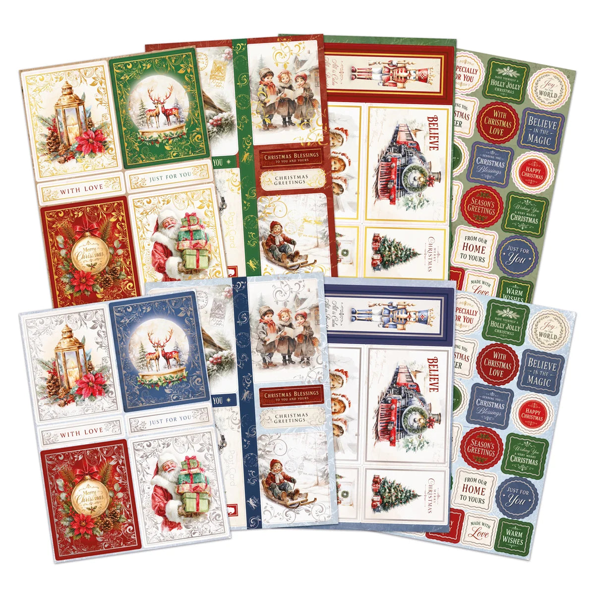 Katy Sue - Nostalgic Christmas Foiled Paper Craft Toppers & Sentiments (4/sheets)(2026)