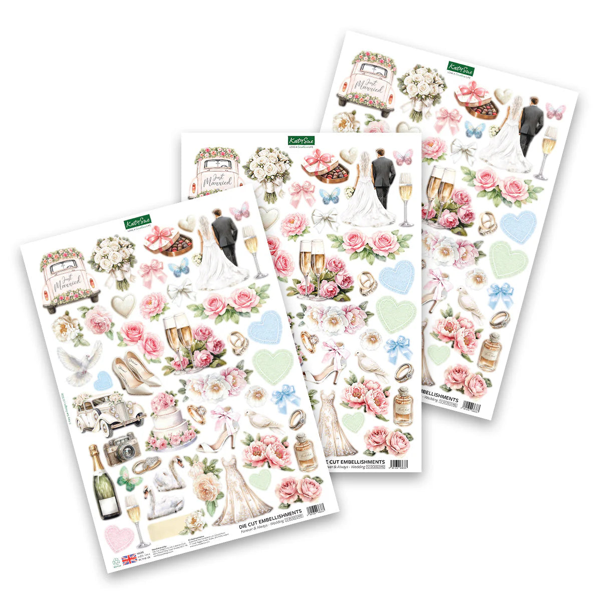 Katy Sue - Forever & Always Die Cut Wedding Embellishments (1/sheet)