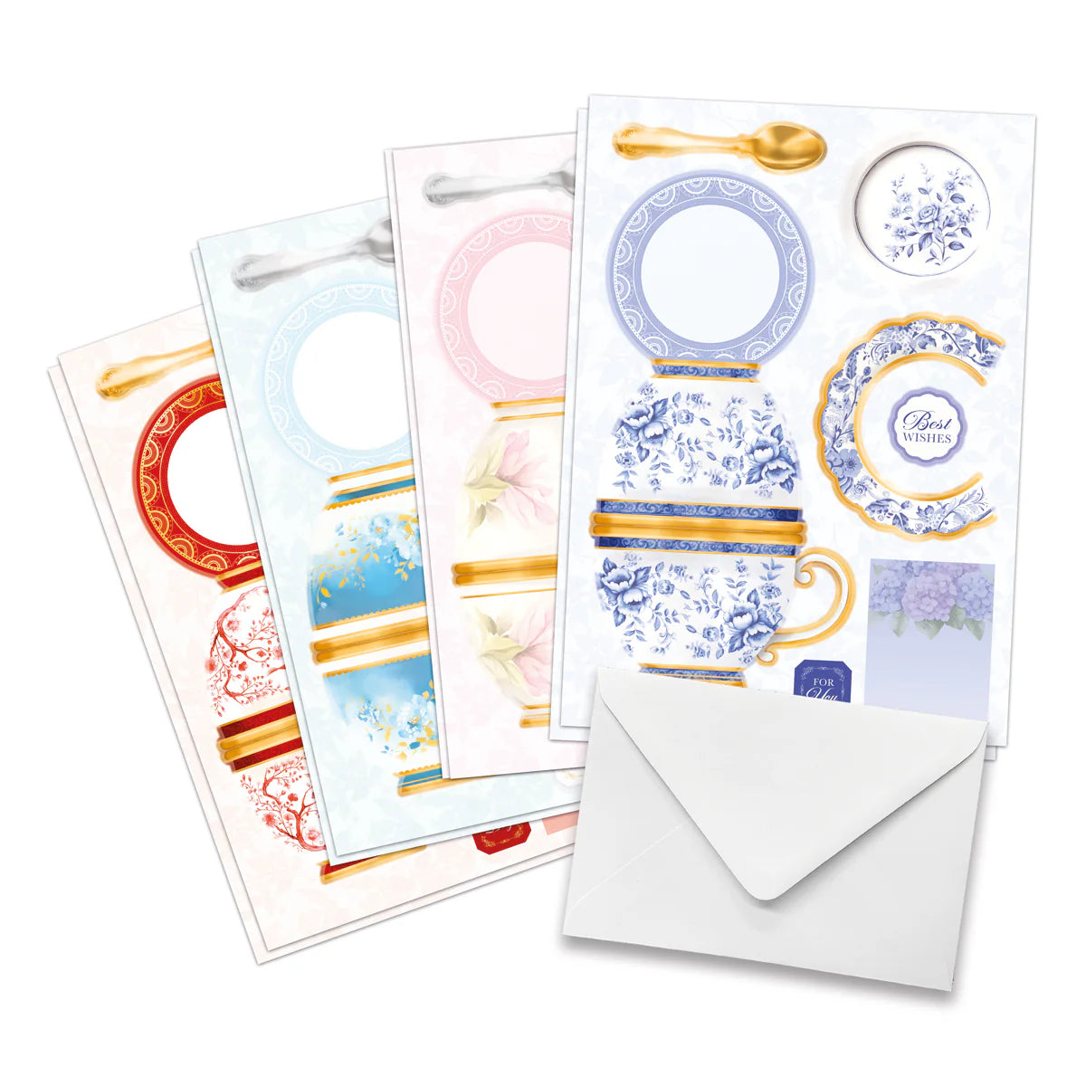 Katy Sue - Teacup Bouquet Card Making Kit (4 pack)