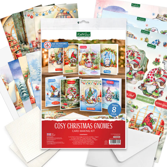 Katy Sue - Cosy Christmas Gnomes Card Making Kit (8/pack)