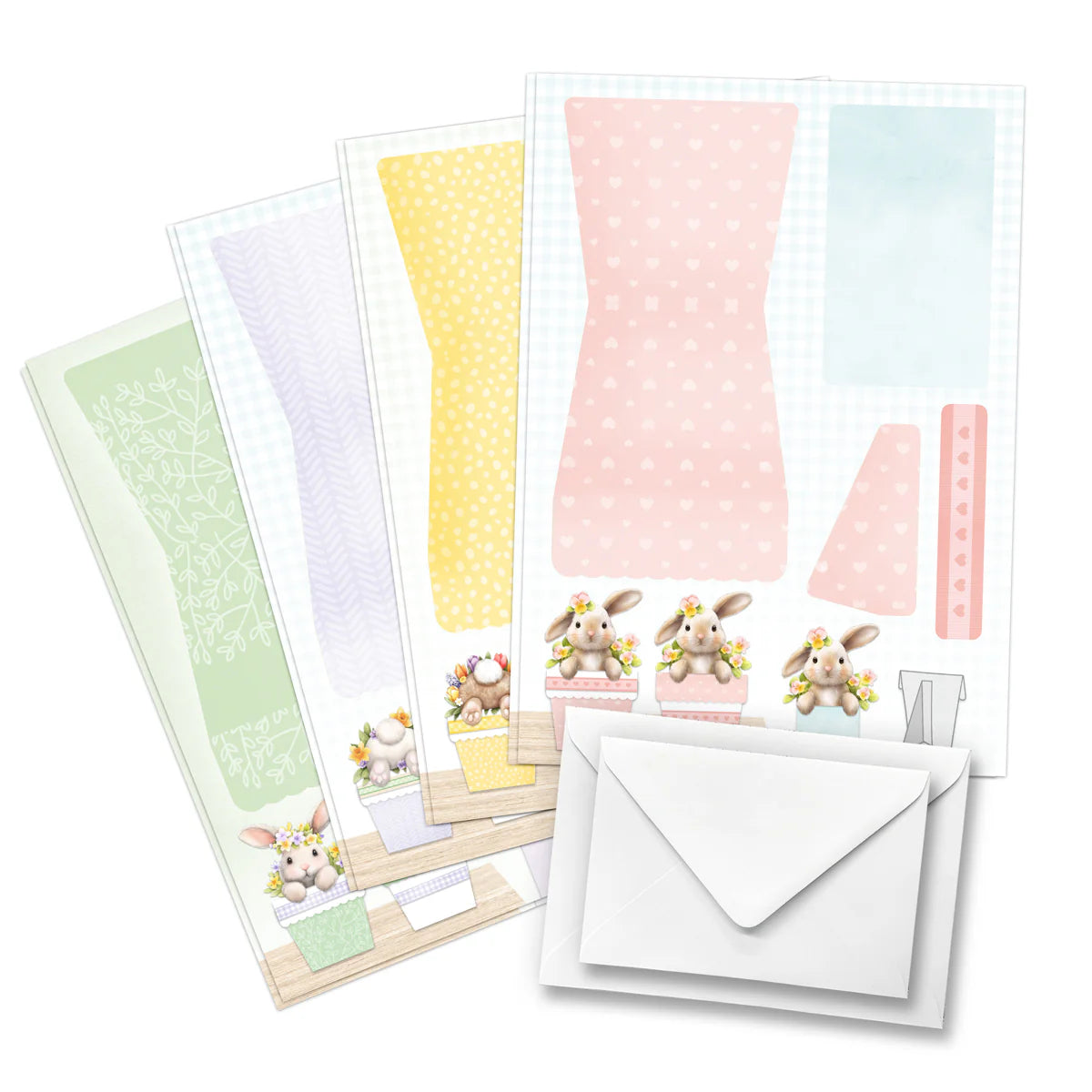 Katy Sue - Bunny Tails & Flower Pots Card Making Kit (4 pack)