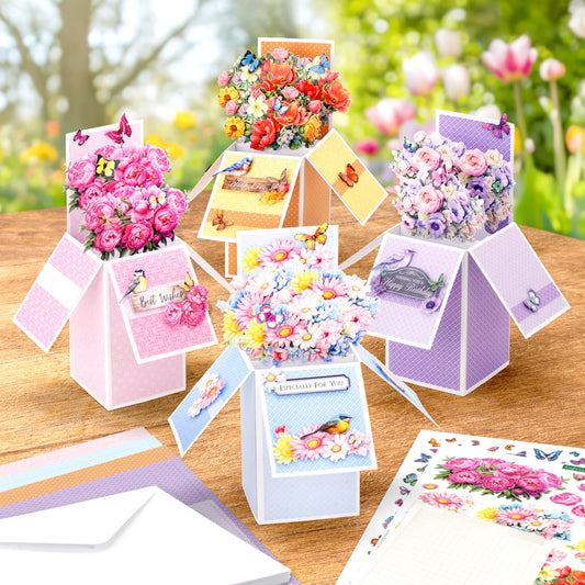 Katy Sue - Blooming Box Bouquets Pop Up Card Making Kit (4 pack)
