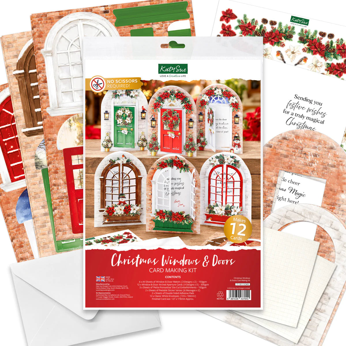 Katy Sue - Christmas Windows & Doors Card Making Kit (6/pack)