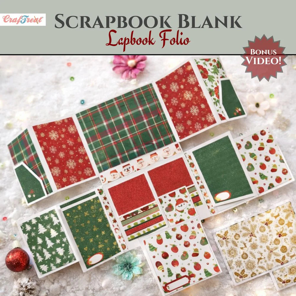 CrafTreat - Scrapbook Blank Precut Album Base - LapBook Folio - White
