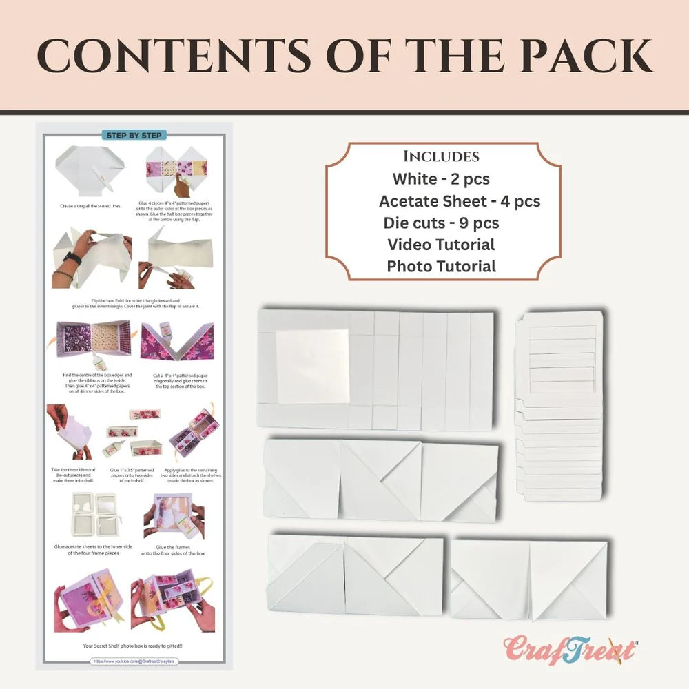 CrafTreat - 3D Fold Shapes - Desk Organiser Photo Box/Gift Box(2 sets)