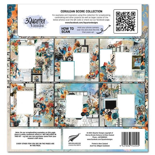 3Quarter Designs - 12x12 Cerulean Score - The Crafty Kiwi