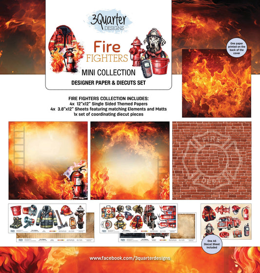 3Quarter Designs - 12x12 Fire Fighters Mini Collection - The Crafty Kiwi