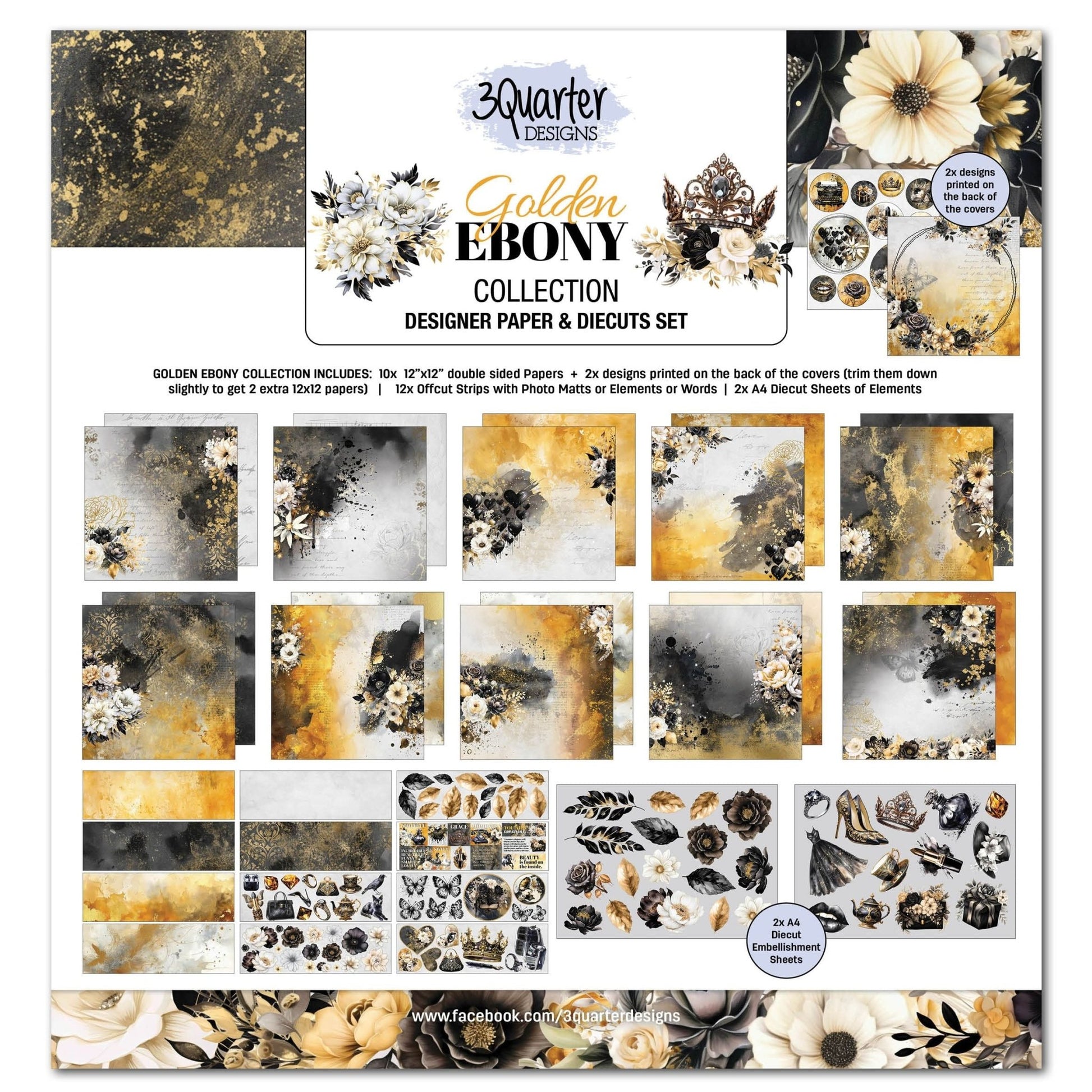 3Quarter Designs - 12x12 Golden Ebony - The Crafty Kiwi