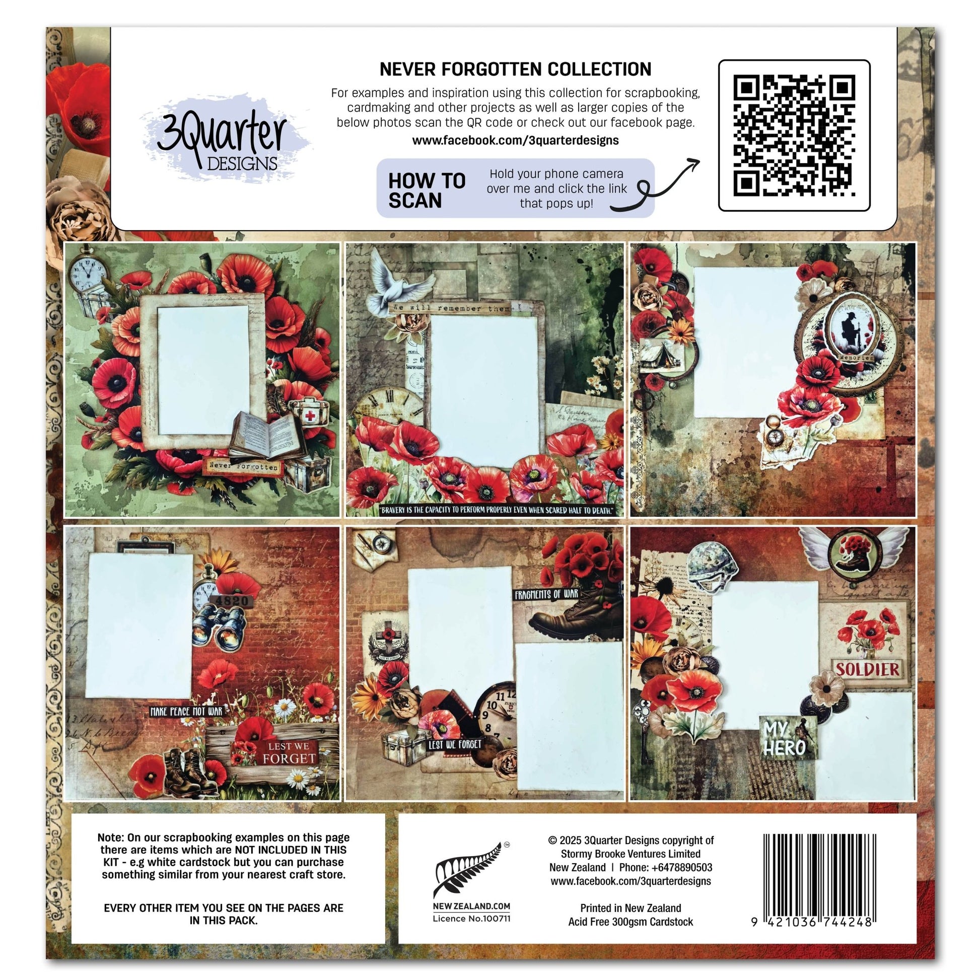 3Quarter Designs - 12x12 Never Forgotten - The Crafty Kiwi