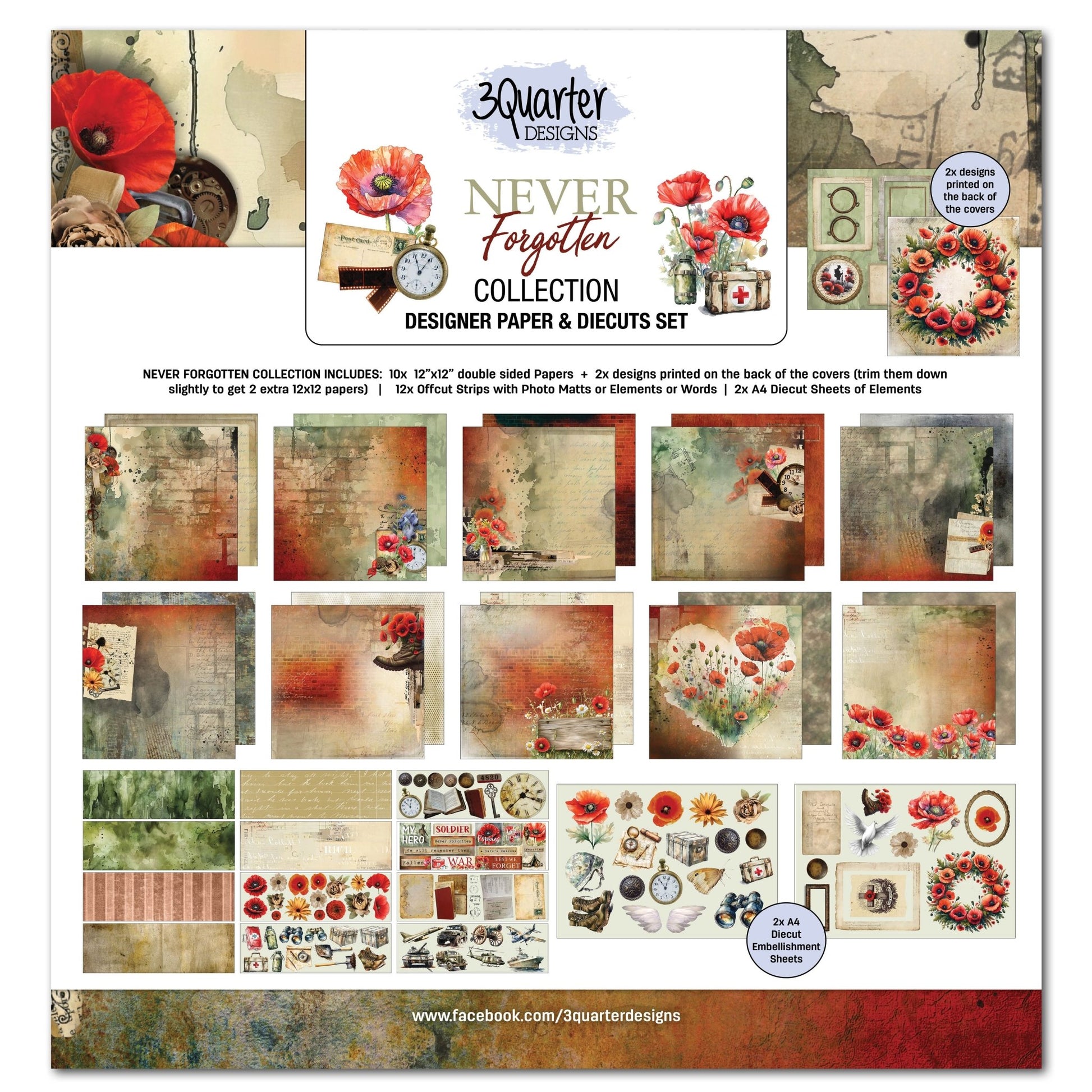 3Quarter Designs - 12x12 Never Forgotten - The Crafty Kiwi