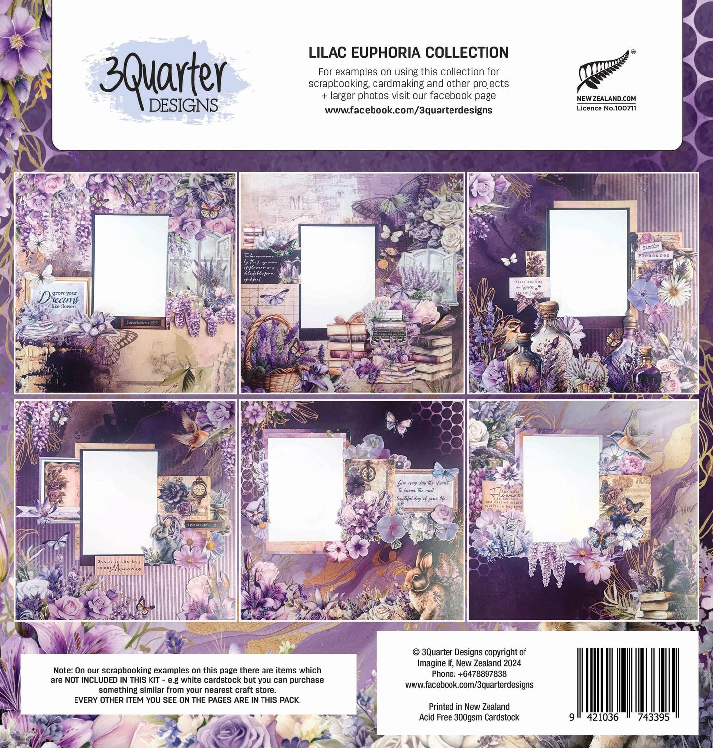 3Quarter Designs - 12x12 Paper Pack - Lilac Euphoria - The Crafty Kiwi