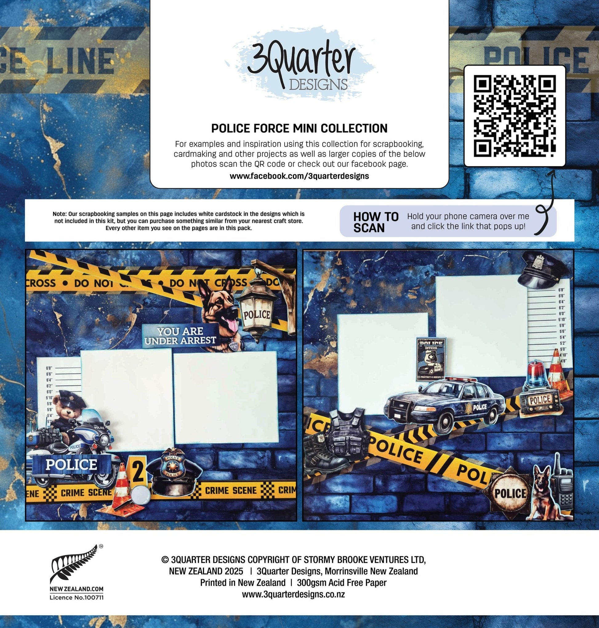 3Quarter Designs - 12x12 Police Force Mini Collection - The Crafty Kiwi