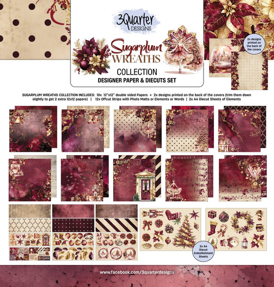 3Quarter Designs - 12x12 Sugarplum Wreaths - The Crafty Kiwi