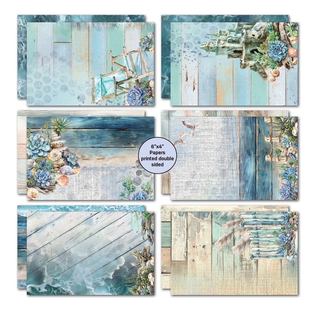 3Quarter Designs - 6x4 Card Making Pack - Coastal Boardwalk - The Crafty Kiwi