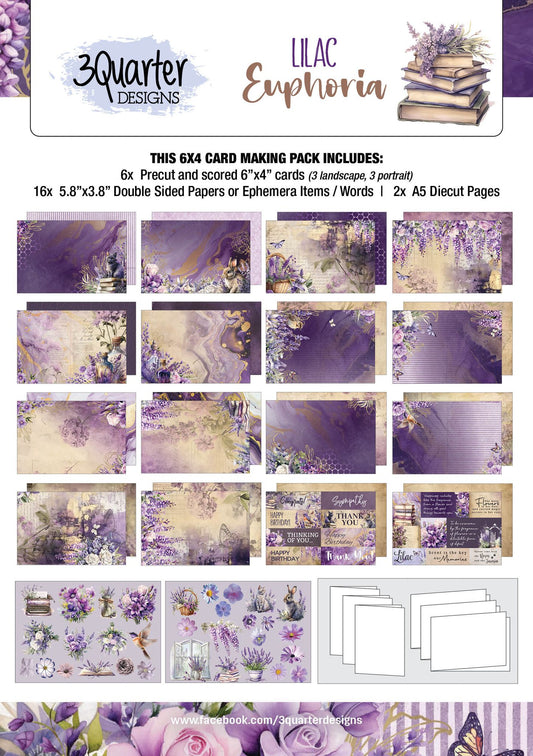 3Quarter Designs - 6x4 Card Making Pack - Lilac Euphoria - The Crafty Kiwi