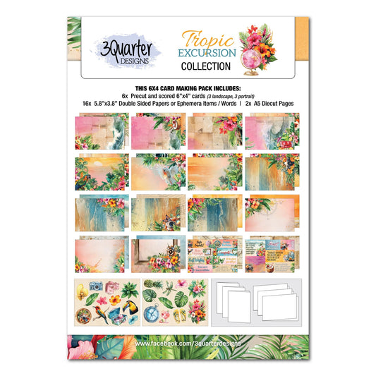 3Quarter Designs - 6x4 Card Making Pack - Tropic Excursion - The Crafty Kiwi
