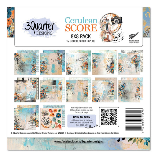 3Quarter Designs - 8x8 Cerulean Score - The Crafty Kiwi