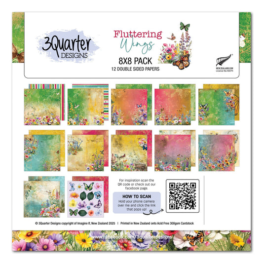 3Quarter Designs - 8x8 Fluttering Wings - The Crafty Kiwi