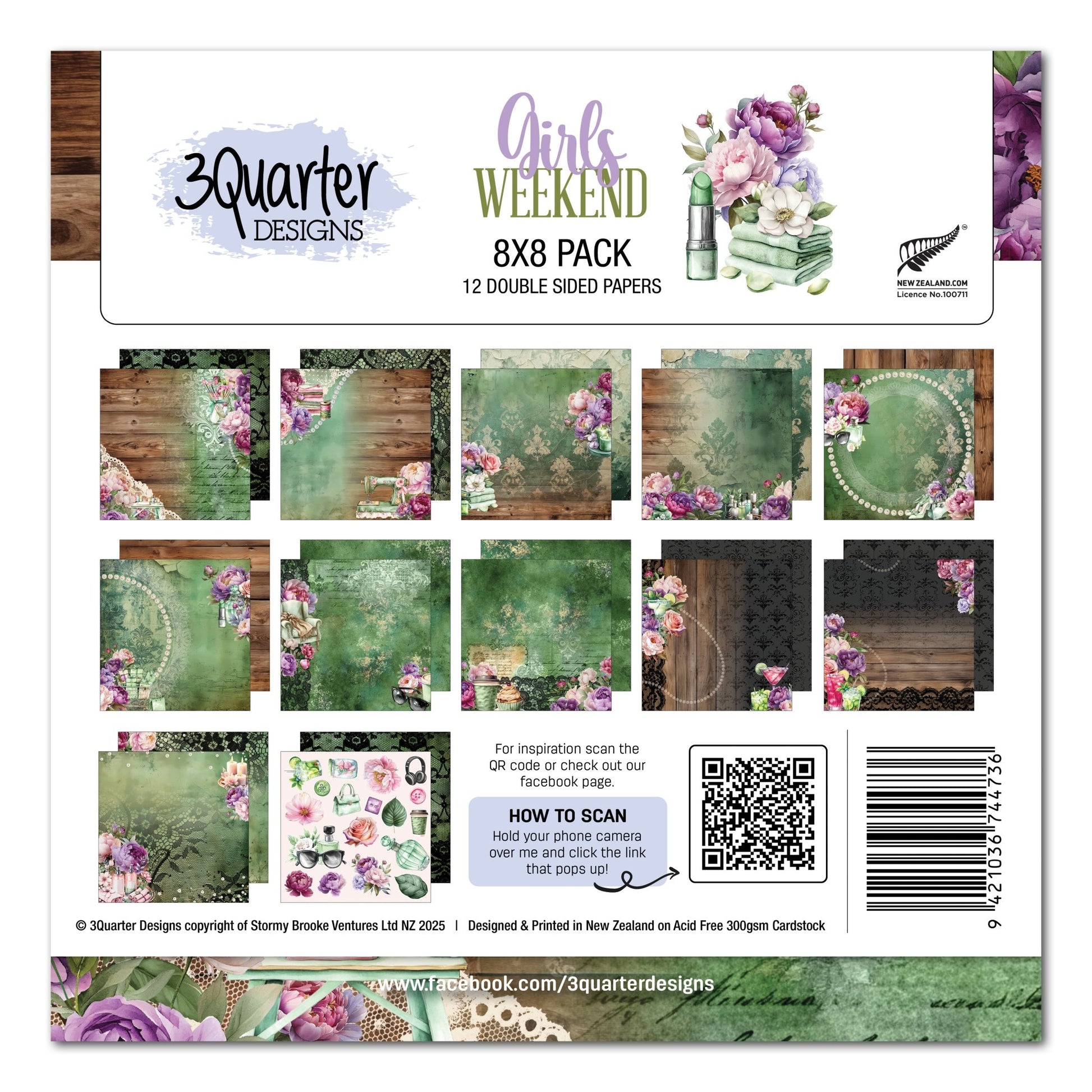 3Quarter Designs - 8x8 Paper Pack - Girls Weekend - The Crafty Kiwi