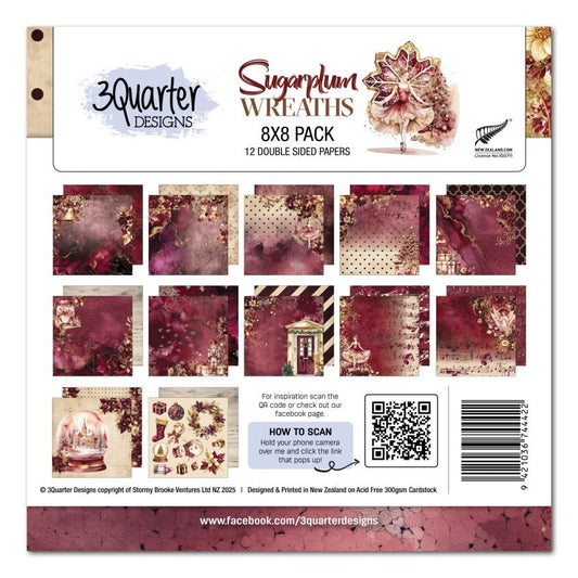 3Quarter Designs - 8x8 Sugarplum Wreaths - The Crafty Kiwi