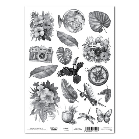 3Quarter Designs - Acetate Sheet - Tropic Excursion - The Crafty Kiwi