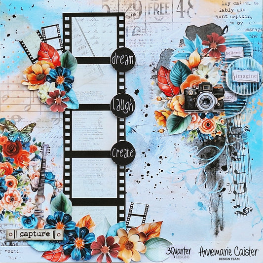 3Quarter Designs - Cerulean Score Scrapbooking Kit - By Annemarie - The Crafty Kiwi