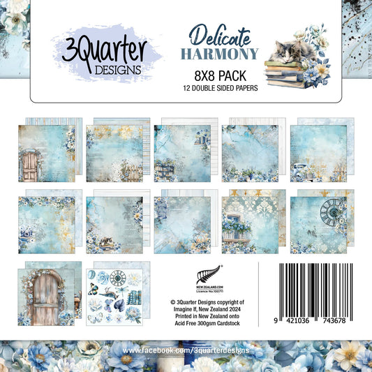 3Quarter Designs - Delicate Harmony - 8x8 Paper Pack - The Crafty Kiwi