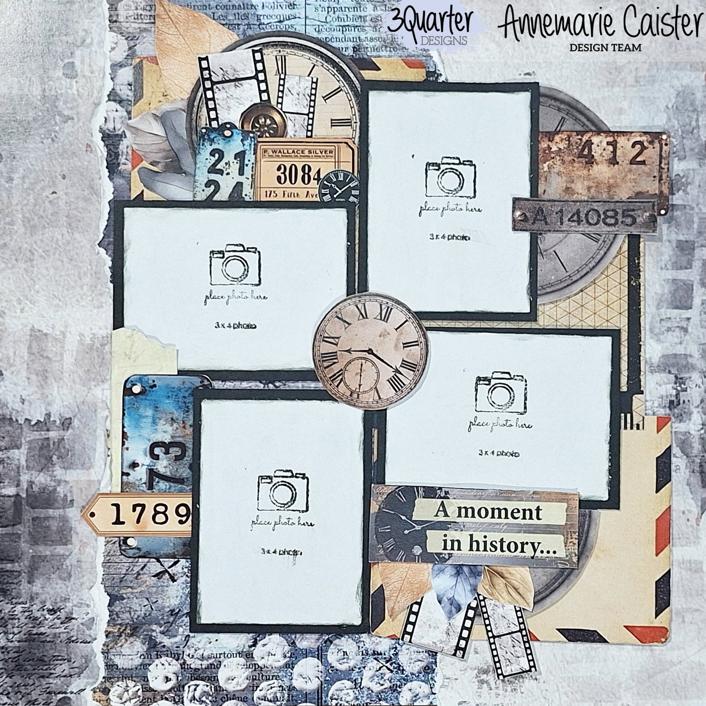 3Quarter Designs - Eclectic Clockwork Scrapbooking Kit - By Annemarie - The Crafty Kiwi