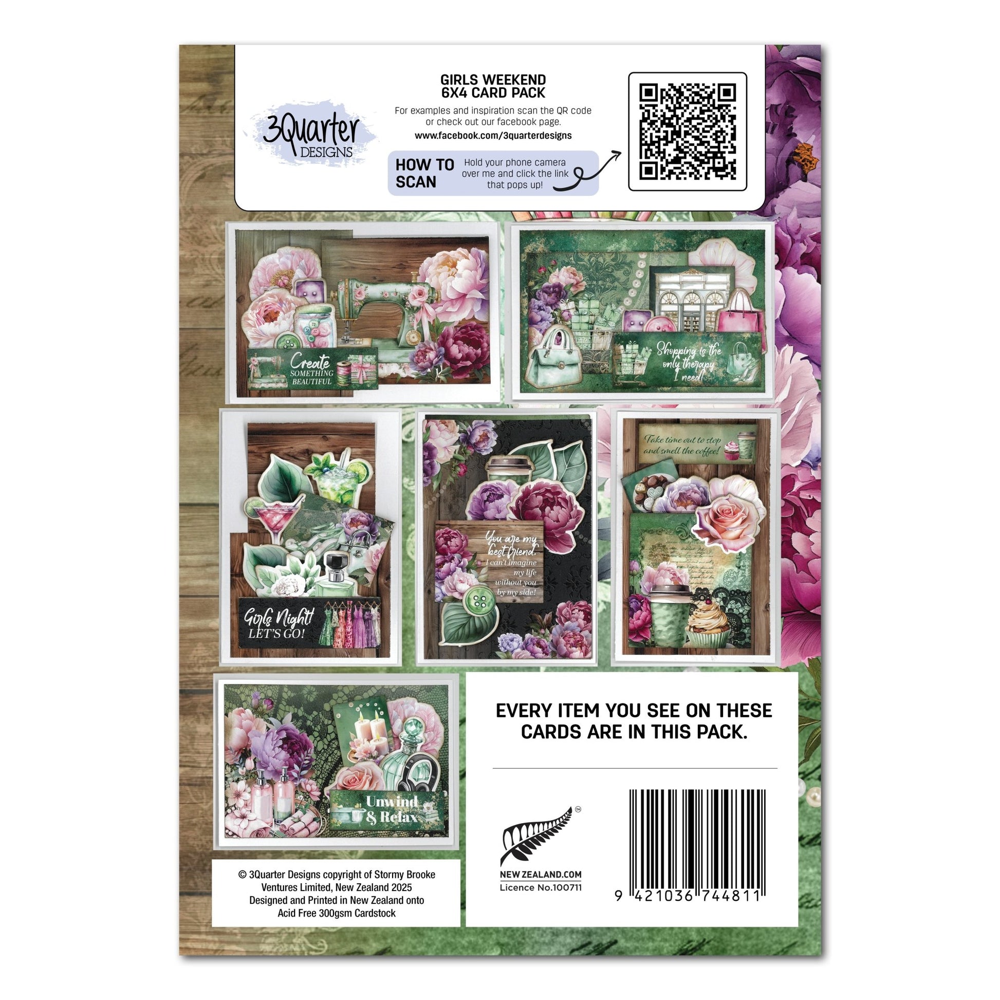 3Quarter Designs - Girls Weekend 6x4 Card Making Pack - The Crafty Kiwi
