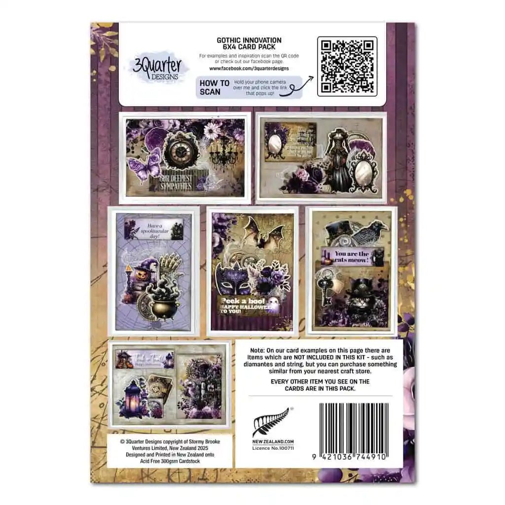 3Quarter Designs - Gothic Innovation 6x4 Card Making Pack - The Crafty Kiwi