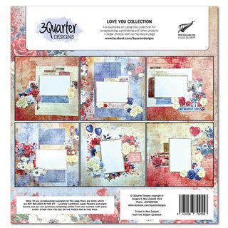 3Quarter Designs - Love You 12x12 Paper Pack - The Crafty Kiwi