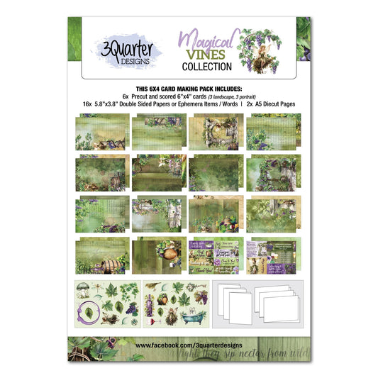 3Quarter Designs - Magical Vines 6x4 Card Making Pack - The Crafty Kiwi
