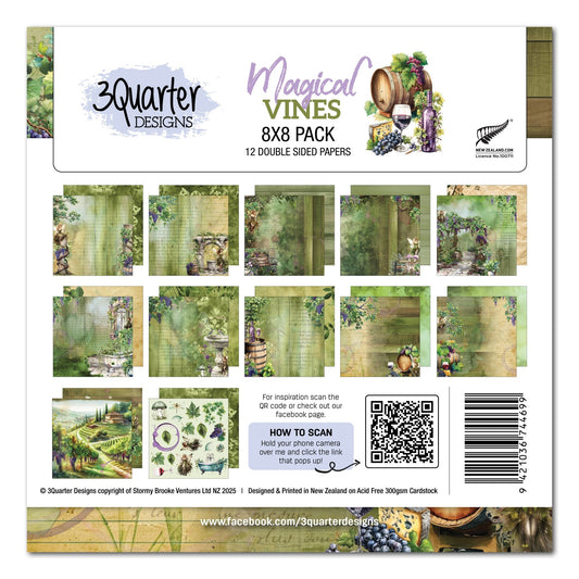 3Quarter Designs - Magical Vines - 8x8 Paper Pack - The Crafty Kiwi