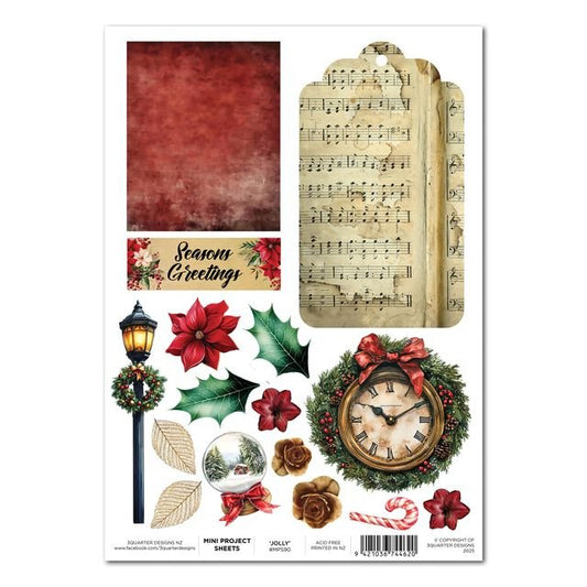 3Quarter Designs - Mini Project Sheet - Holly Jolly - The Crafty Kiwi