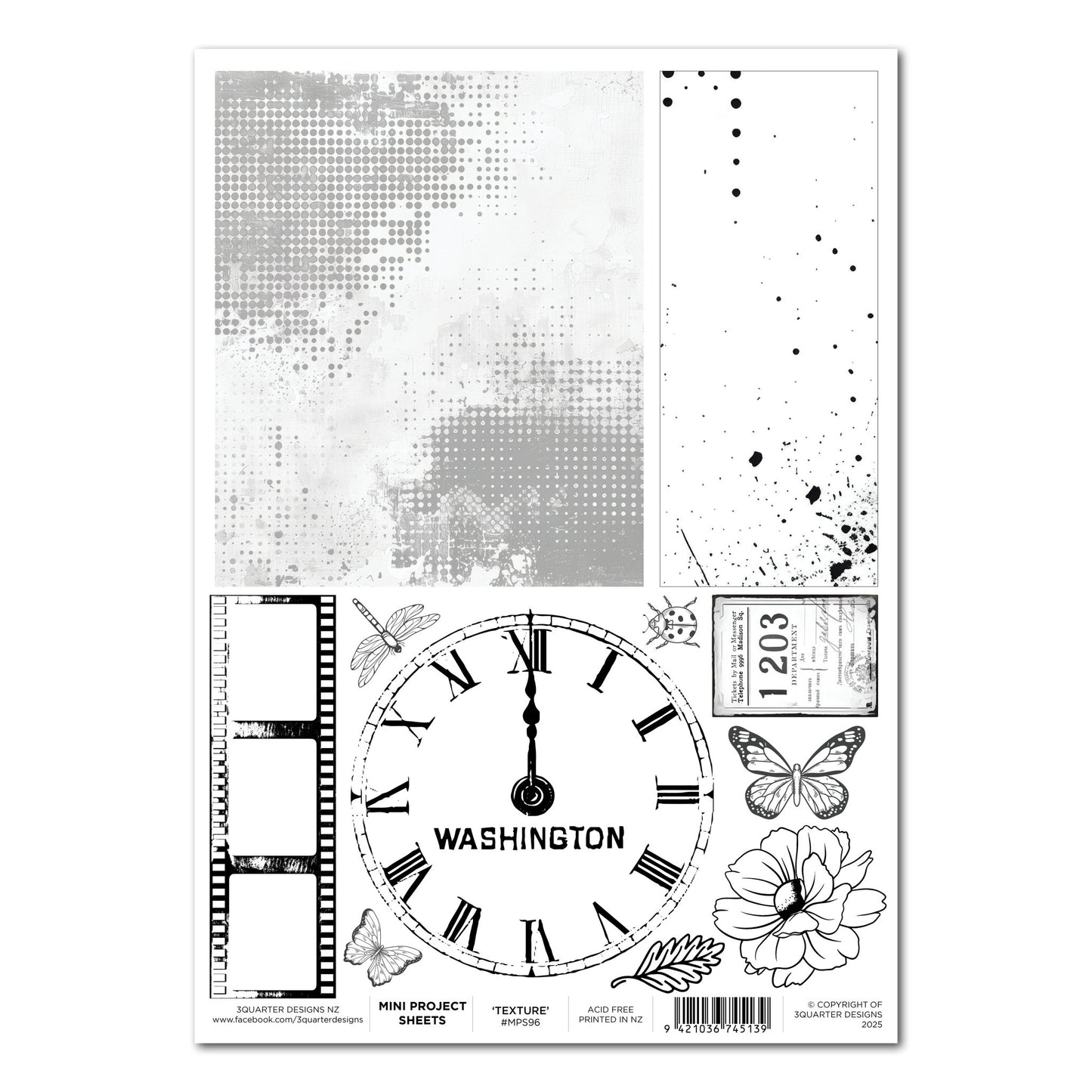 3Quarter Designs - Mini Project Sheet - Oh Texture - The Crafty Kiwi