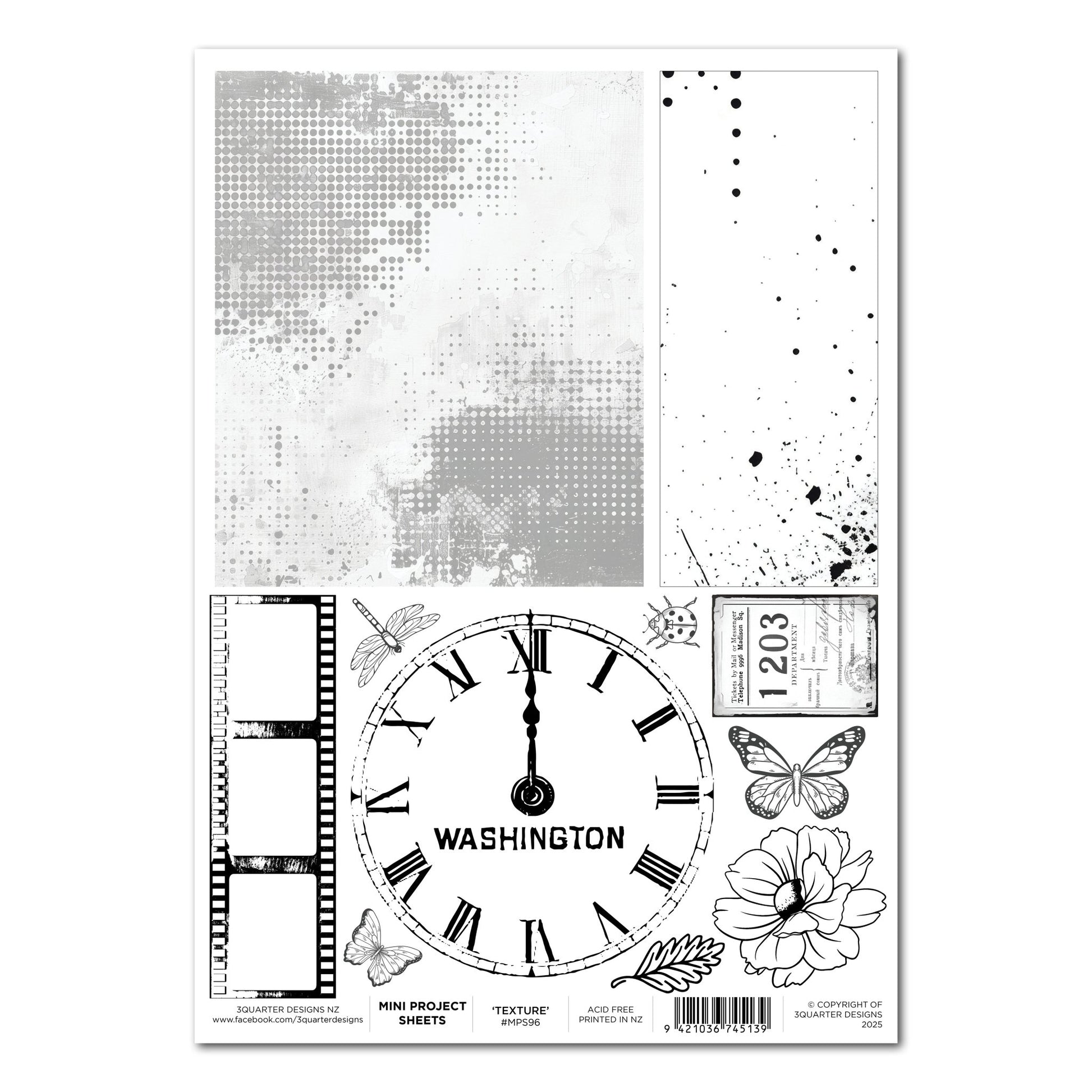 3Quarter Designs - Mini Project Sheet - Oh Texture - The Crafty Kiwi