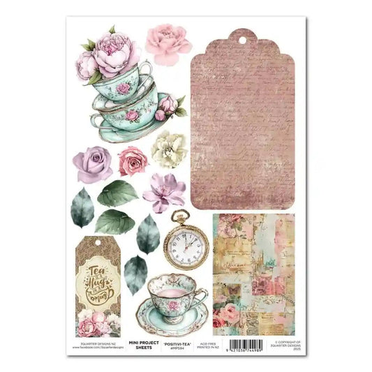 3Quarter Designs - Mini Project Sheet - Share Positivi - Tea - The Crafty Kiwi