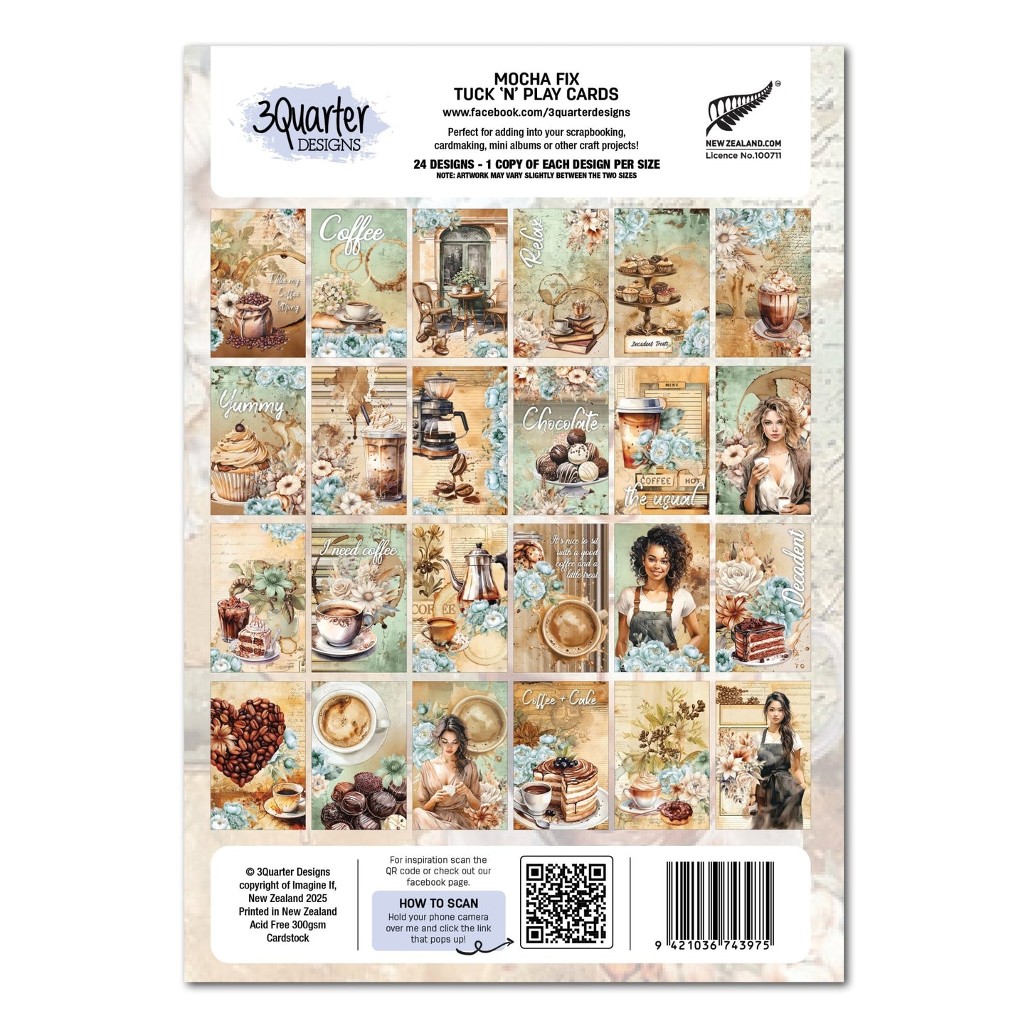 3Quarter Designs - Mocha Fix Tuck 'n Play Cards - The Crafty Kiwi