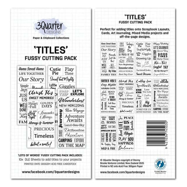 3Quarter Designs - Titles Pack - The Crafty Kiwi