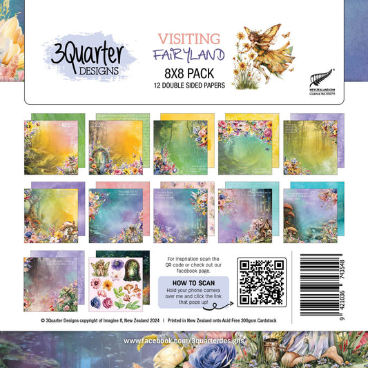 3Quarter Designs - Visiting Fairyland - 8x8 Paper Pack - The Crafty Kiwi