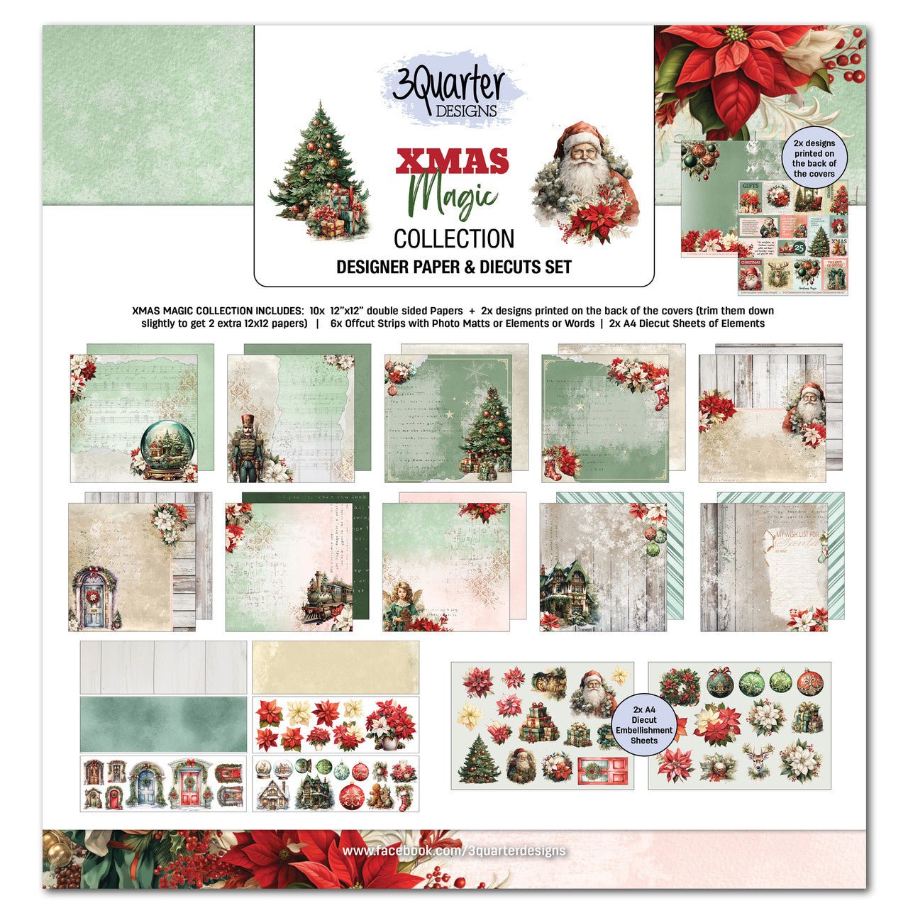 3Quarter Designs - Xmas Magic - 12x12 Paper Pack - The Crafty Kiwi