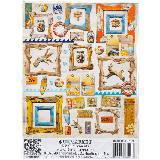 49 and Market - BEACH VIBES - Die - Cut Elements - The Crafty Kiwi