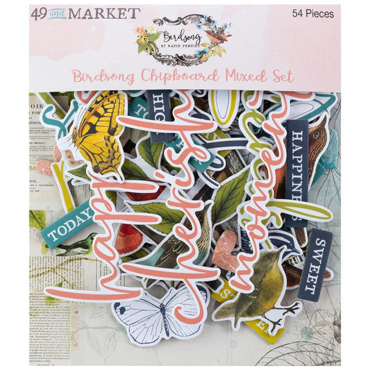 49 and Market - BIRDSONG - Chipboard Mixed Set - The Crafty Kiwi