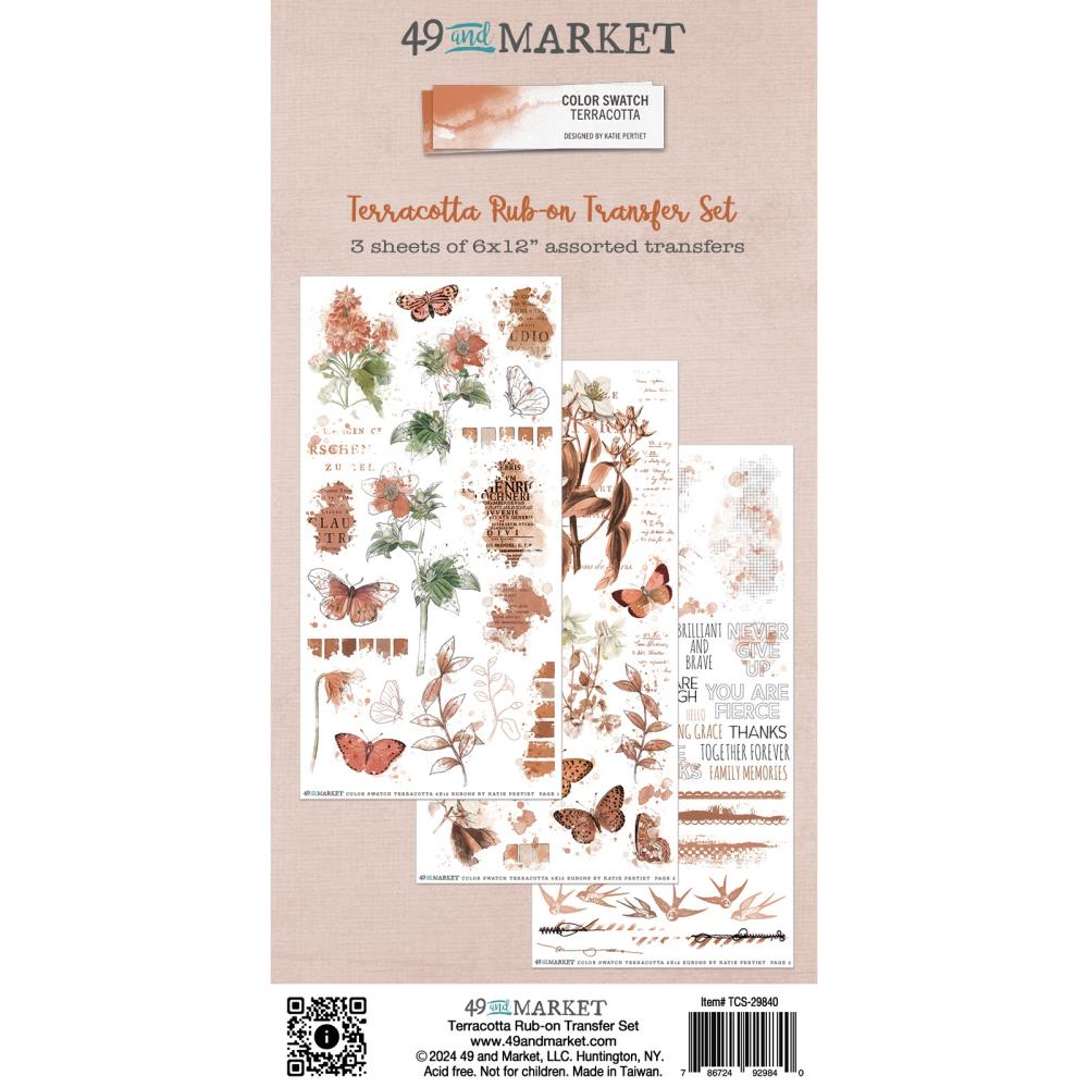 49 and Market - COLOR SWATCH: TERRACOTTA - Rub - On Transfer Set - The Crafty Kiwi