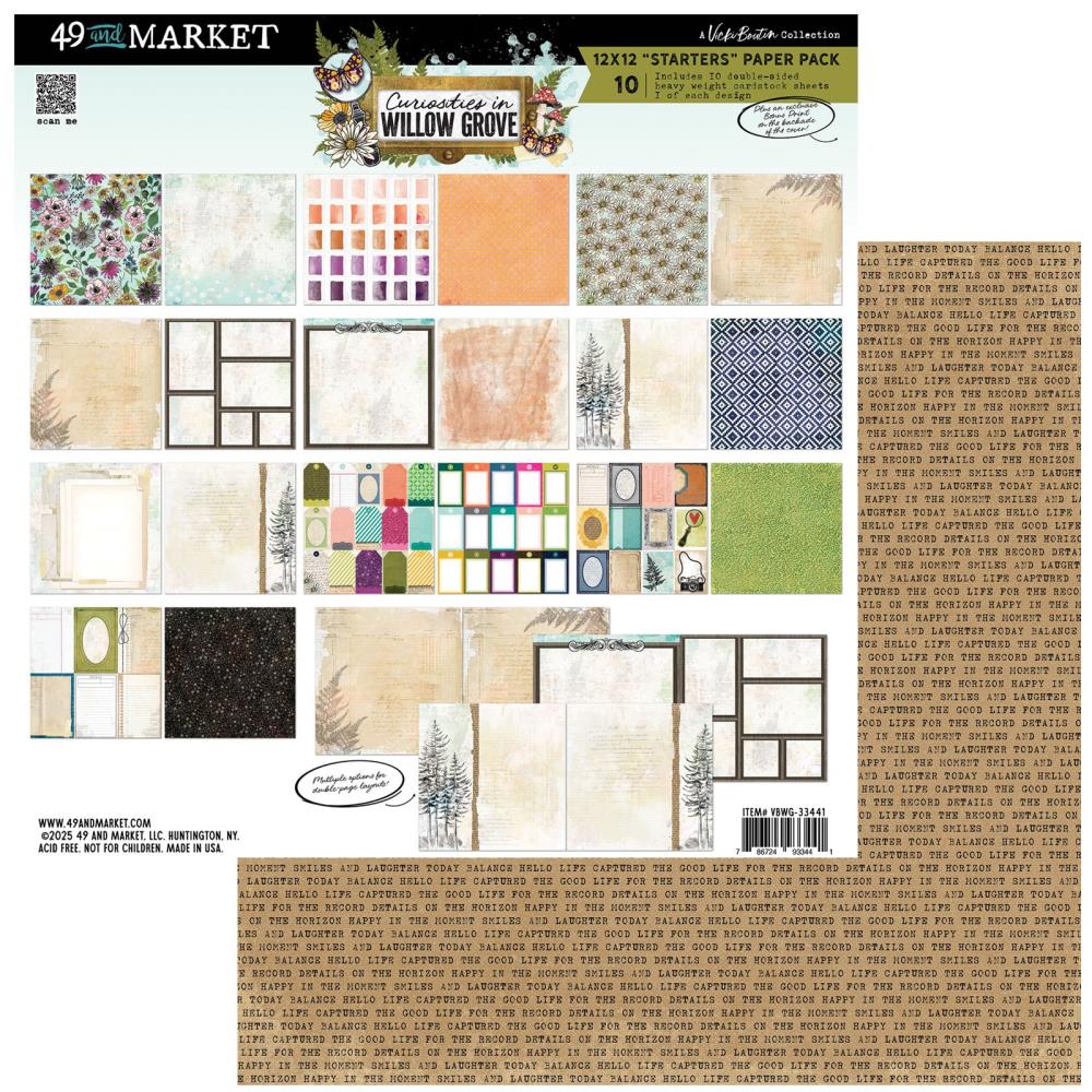 49 and Market - Curiosities in Willow Grove - 12x12 Collection Pack (10/sheets) - The Crafty Kiwi