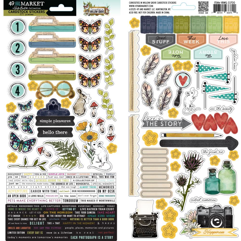 49 and Market - Curiosities of Willow Grove - Cardstock Stickers - The Crafty Kiwi